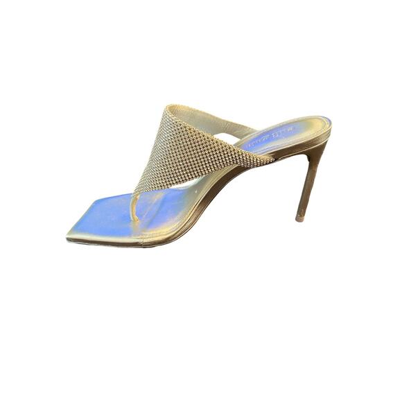 Cult Gaia Audrey Crystal Embellished Sandals Stiletto Heel Square Toe Clear Sz 6 - Picture 7 of 14